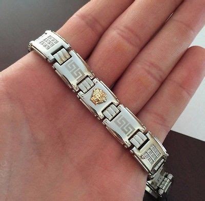 bracelet versace homme acier|Versace Bracelets for Men.